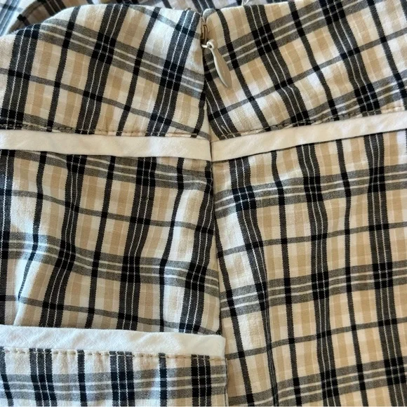 IZOD GOLF Skort Skirt Shorts Cream, Beige & Black Plaid Womens Size 16 - Picture 7 of 13